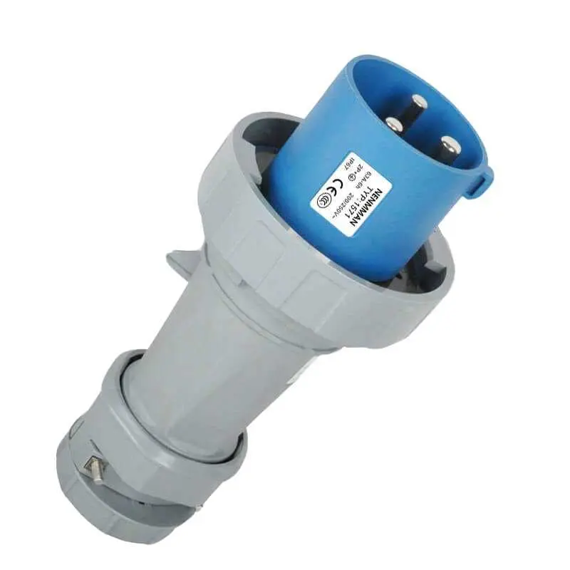 IEC60309 Waterproof Industrial CEE Connector Plug 3Pin 63A 220V-250V 2P+E IP67 (Type-1）