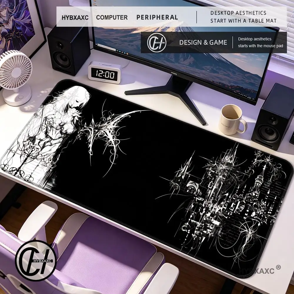 Black White Skull Desk Mat Large Rubber Mousepad XL Gothic Horror Skeleton Mouse Pad Computer PC Accessories Gaming Keyboard Mat