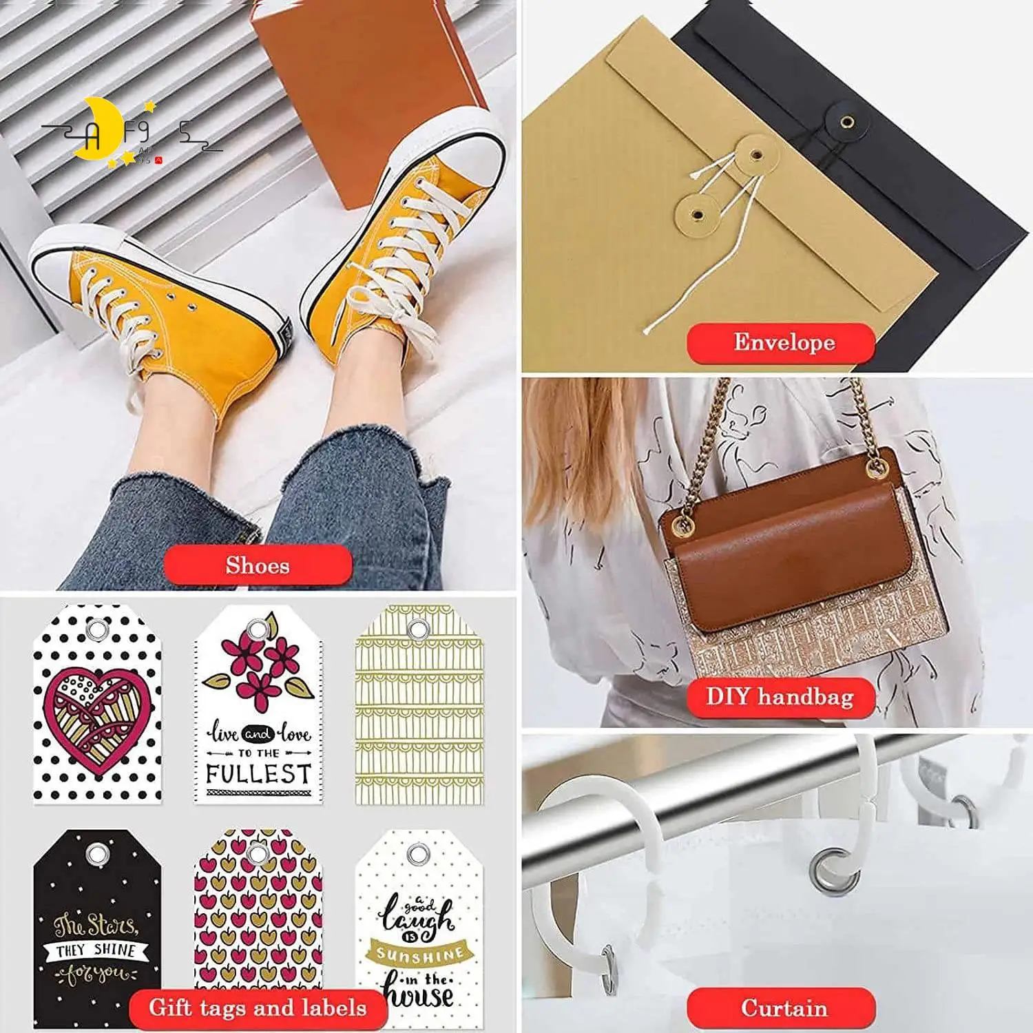 

AF95-401Pcs 1/4Inch 6Mm Grommet Eyelet Pliers Kit, Grommet Tool Kit With 400 Metal Eyelets In Gold And Silver,Eyelet Grommets