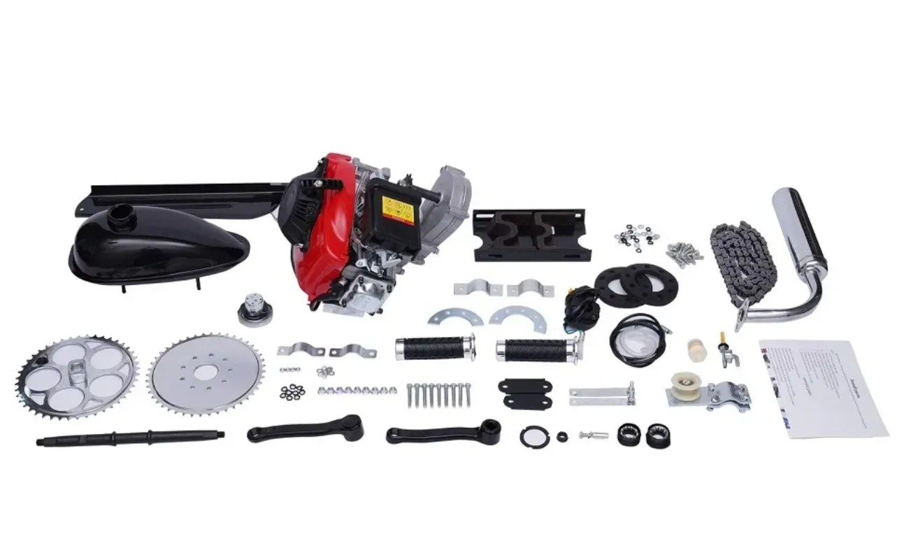 For 49CC 4‑Stroke Gas Bike Engine Kit Single Cylinder Belt Gear Petrol Motorized Bicycle Scooter Conversion Engine Assembly
