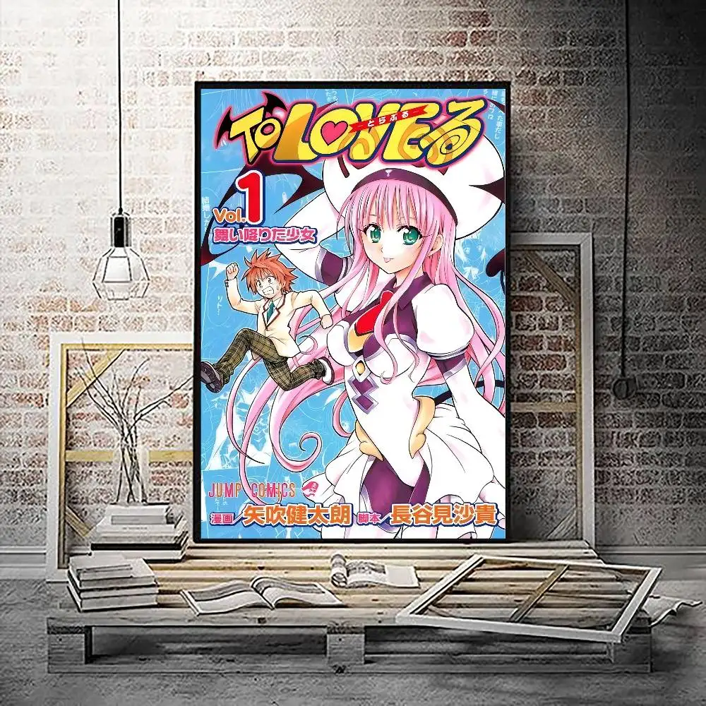 アニメ T-To L-Love R-Ru クラシックヴィンテージポスター ホワイトペーパープリントポスター アートワーク かわいい部屋の装飾