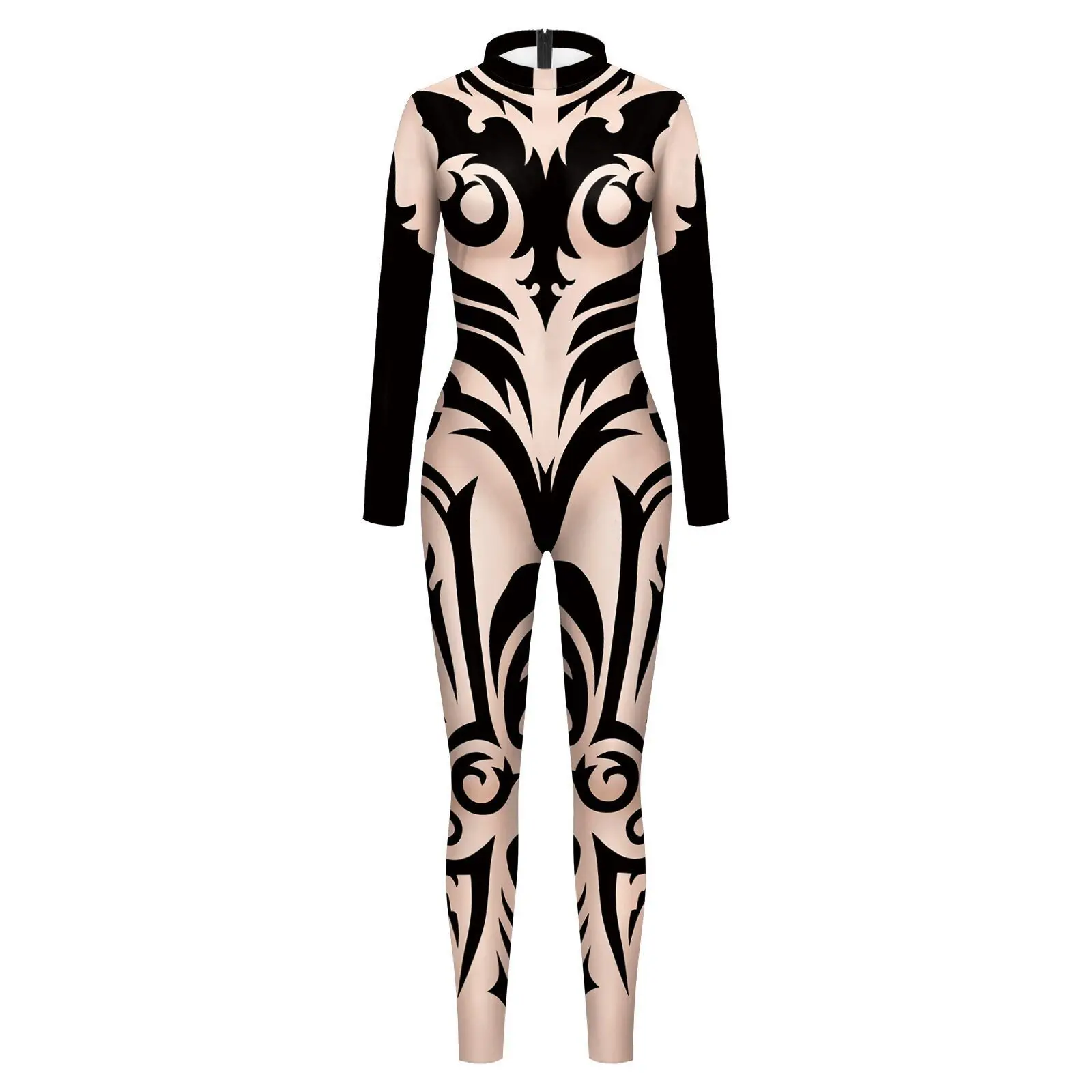 Damen Glänzender Pailletten-Muster Bedruckter Zentai-Bodysuit Traditioneller Lustiger Jumpsuit Halloween Karneval Party Aufführungskostüme – Detail 10