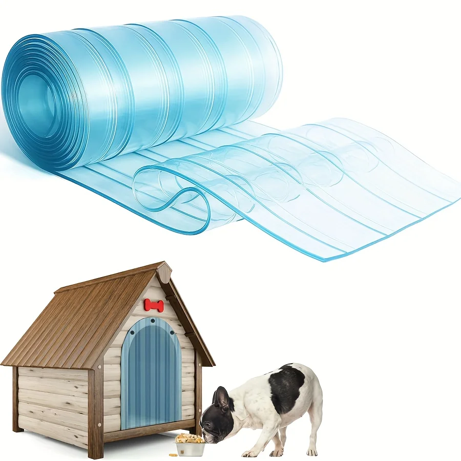 Cortina de Porta em PVC Recortável para Cães, Abertura para Casinha de Cachorro DIY, Impermeável, Suprimentos de Inverno para Animais de Estimação, Cortinas Transparentes Isolantes
