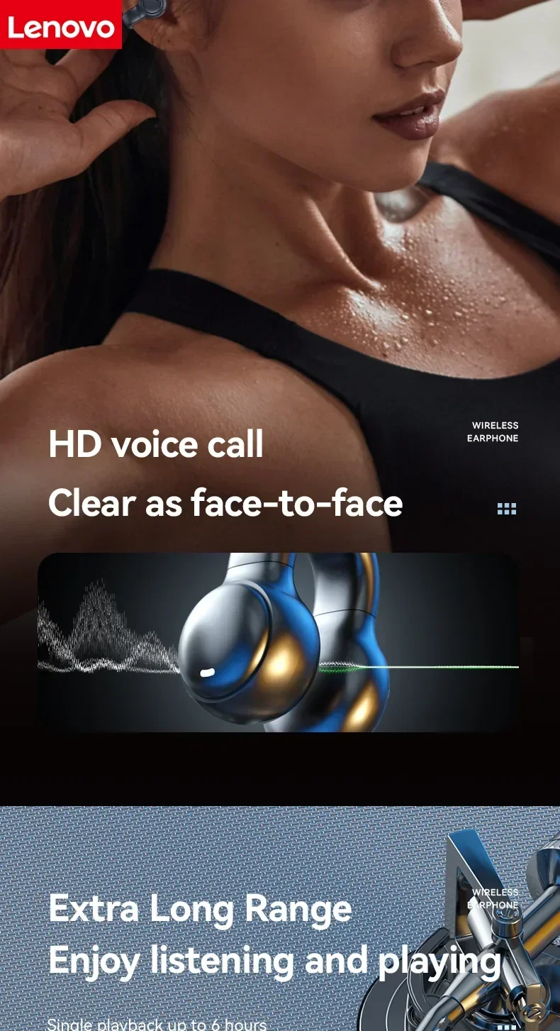 Lenove Original M47 Wireless Earbuds Bluetooth Headset Charging Earphones Bone Conduction Headphones