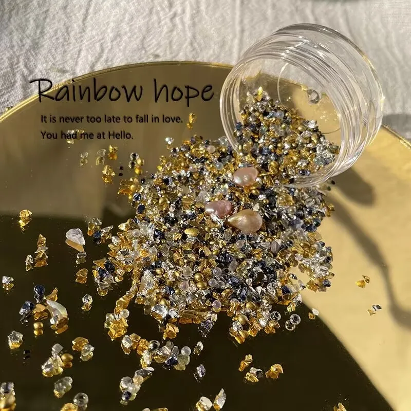 1 صندوق مختلط غير النظامية كريستال حجر الراين مسمار الديكور سحر الأظافر اكسسوارات DIY بها بنفسك الكروم حجر كريستال الأظافر الحفر