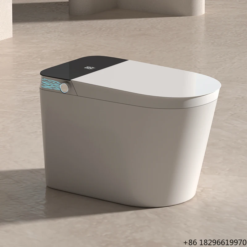 High-Tech Smart Ceramic Toilet Seat Heating Floor Mounted Automated One Piece Intelligent Toilets For Hotels
