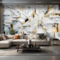 Papel tapiz De foto personalizado, Mural De geometría sólida 3D abstracto creativo, sala De estar, TV, dormitorio, decoración De pared De fondo 3D