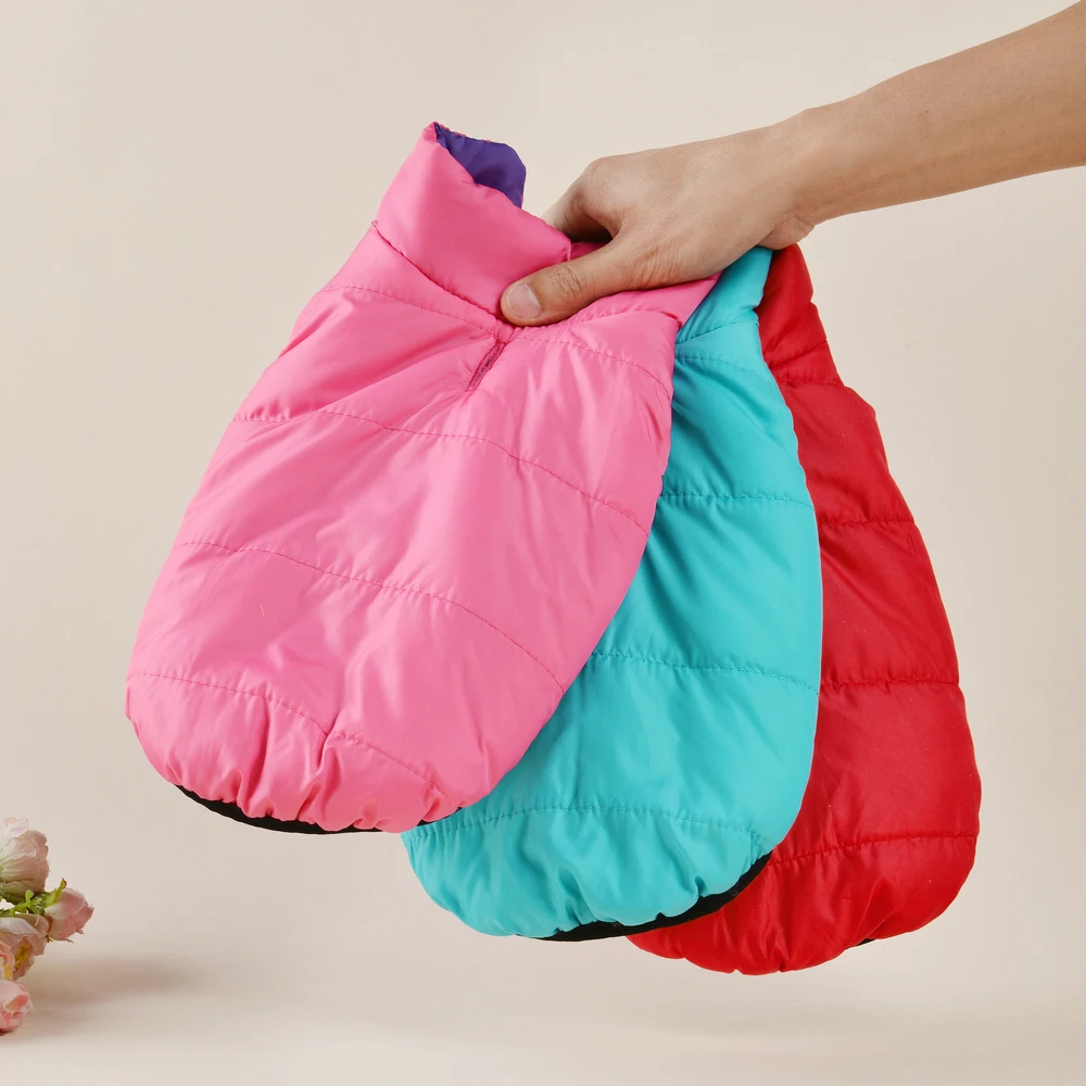 Wasserdichte warme Hundekleidung für kleine und mittelgroße Hunde, wendbare Winter-Haustierjacke, gepolsterte Weste, leichtes Welpenmantel-Kostüm – Detail 4