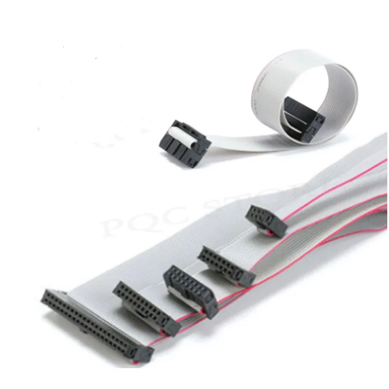 2.54mm passo 30cm jtag isp avr transferência cabo fio FC-6/10/14/16/20/40p pino conector cinza fita plana dados