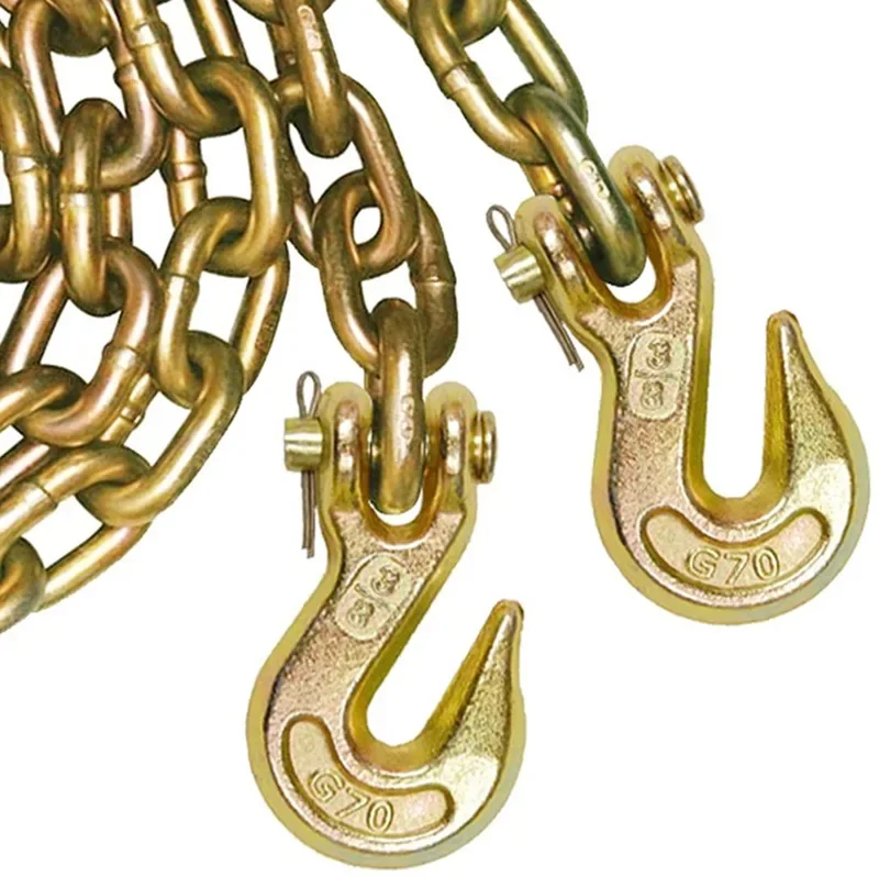 Rigging Hardware G70 Yellow Galvanized Transport Towing Chain For Lifting Cargo Control