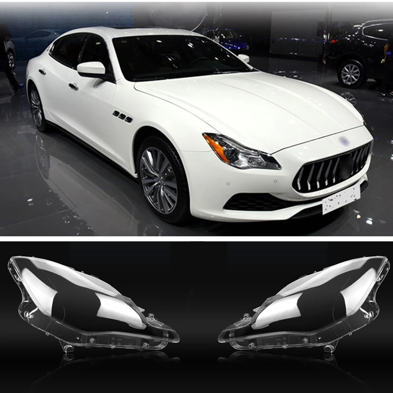 

Pair Headlight Lens Cover For Maserati Quattroporte 2013-2017 Clear Car Front Head Light Lamp Cap Headlamp Shell Trim Lampshade