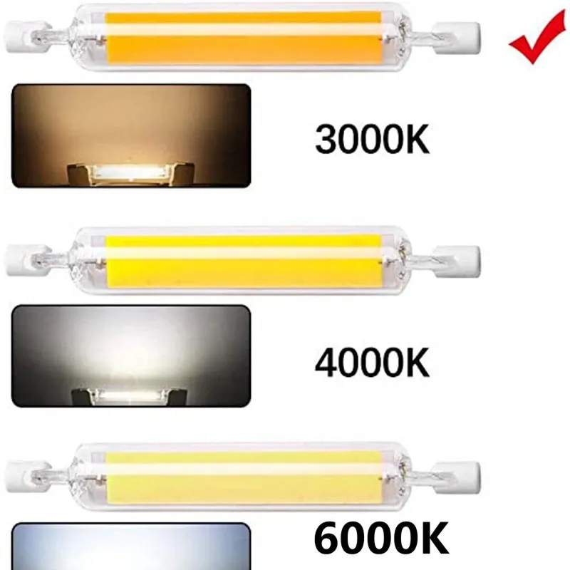 Glass Tube COB R7S LED Lamp 15W 30W 50W 78mm 118mm LED R7S Light Bulb AC 220V Replace Halogen Light spot light r7s 78 r7s 118