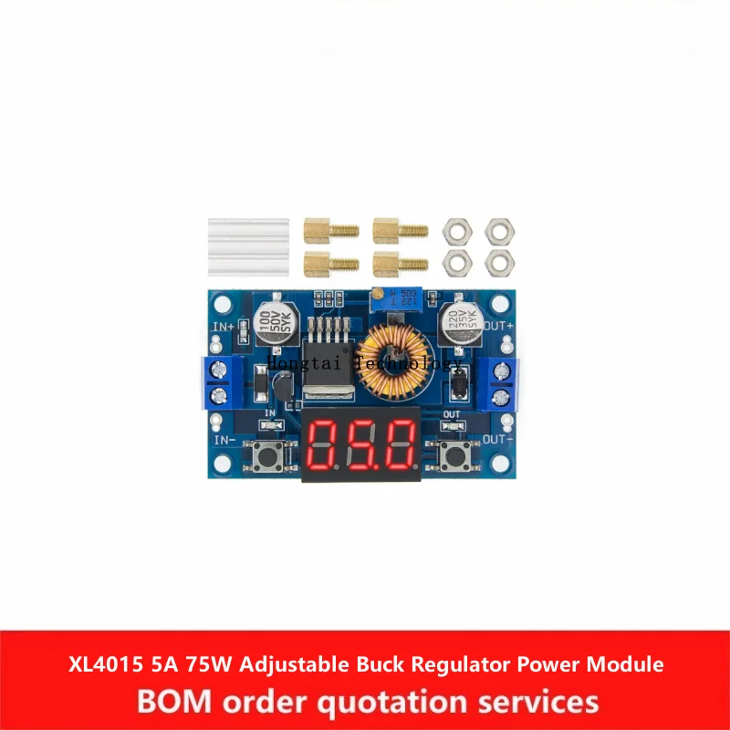 XL4015 5A 75W High Power DC-DC Adjustable Buck Regulator with Digital Voltmeter Module