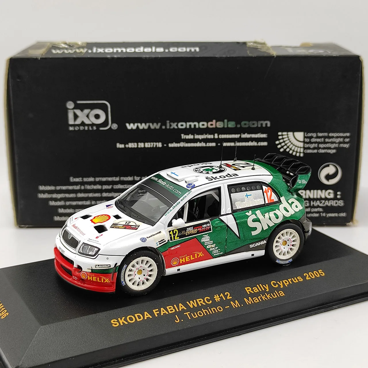 Flaws Diecast IXO 1:43 Scale Skoda Fabia WRC #12 2005 Alloy Car Model Collectible Toy Gift Souvenir Display Ornament