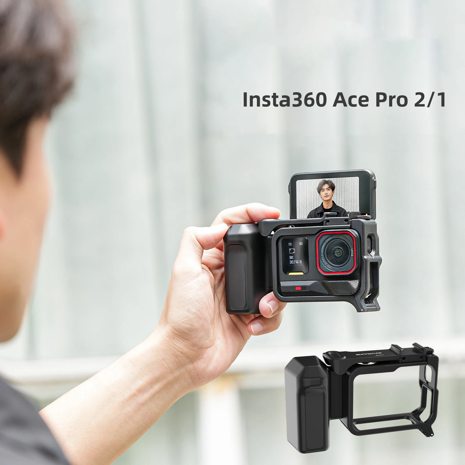 insta360-ace-pro-2-1-ストリートフォトハンドル-クイックリリースケージ-ストリート撮影グリップフレームプロテクター