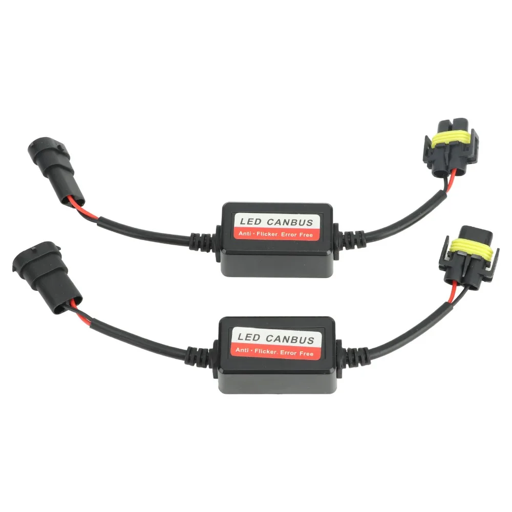 2Pcs 12V Voltage LED Canbus Decoder H8 H9 H11 Compatible Error Free Design LED Headlight Decoder Anti Flicker Function
