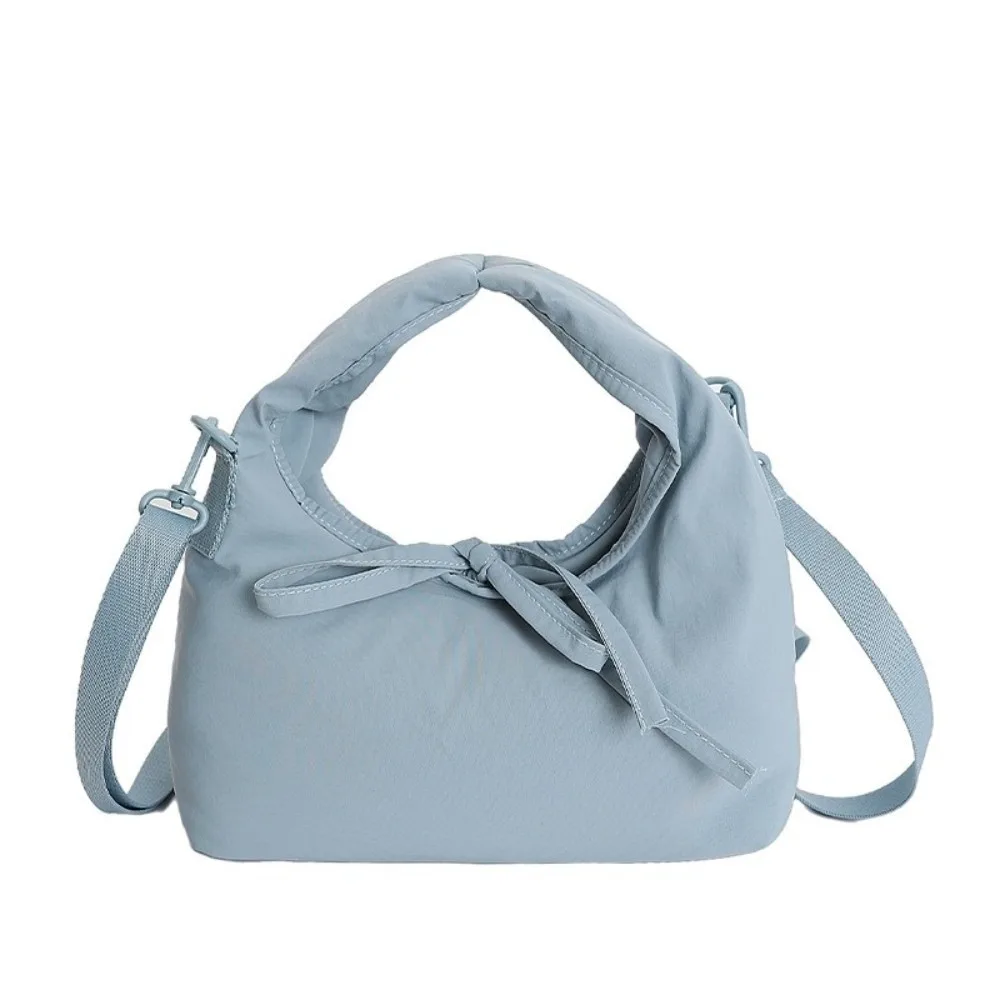 

Нейлоновая сумка через плечо с бантом в корейском стиле, большая вместительная повседневная сумка для пельменей, регулируемый плечевой ремень, ручная