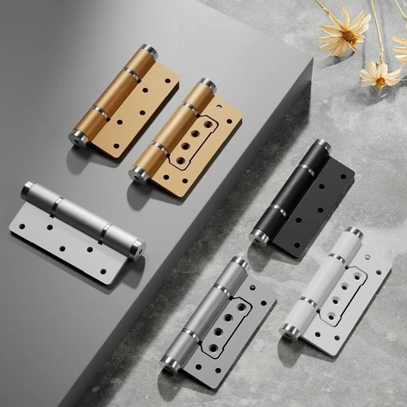 Hidden Door Hinge with Hydraulic Buffer, Self Closing Spring Hinge, Invisible Door Hardware Auto Close Rebound Hinge