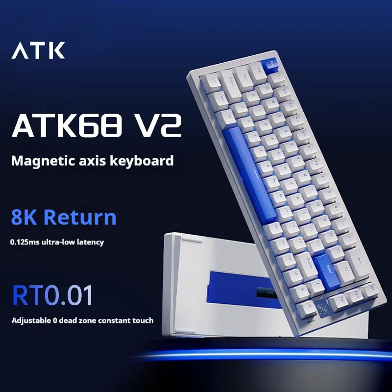 Atk68 V2 Gaming Magnetic Axis Keyboard Aluminum Pile Ultra Low Latency Customized Mechanical E-Sports Keyboard Christmas Gift