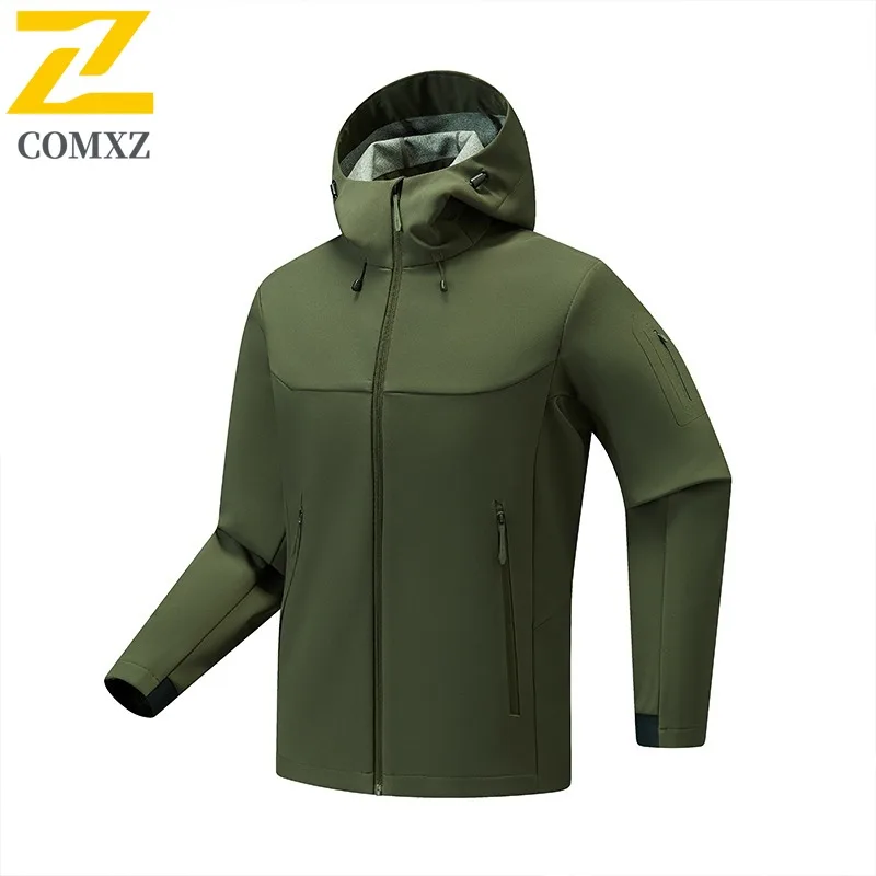 

Men American Style Loose Fit Windbreaker Waterproof Outdoor Jacket Windproof Hooded Casual Sport Coat Hiking Detachable Hood