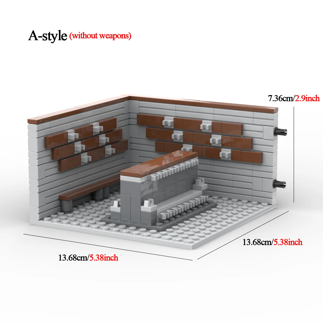 MOC Building Blocks Military Weapon Armory Weapon Rack Model SWAT Force Equipment Accessories Set Bricks Toys for Kid