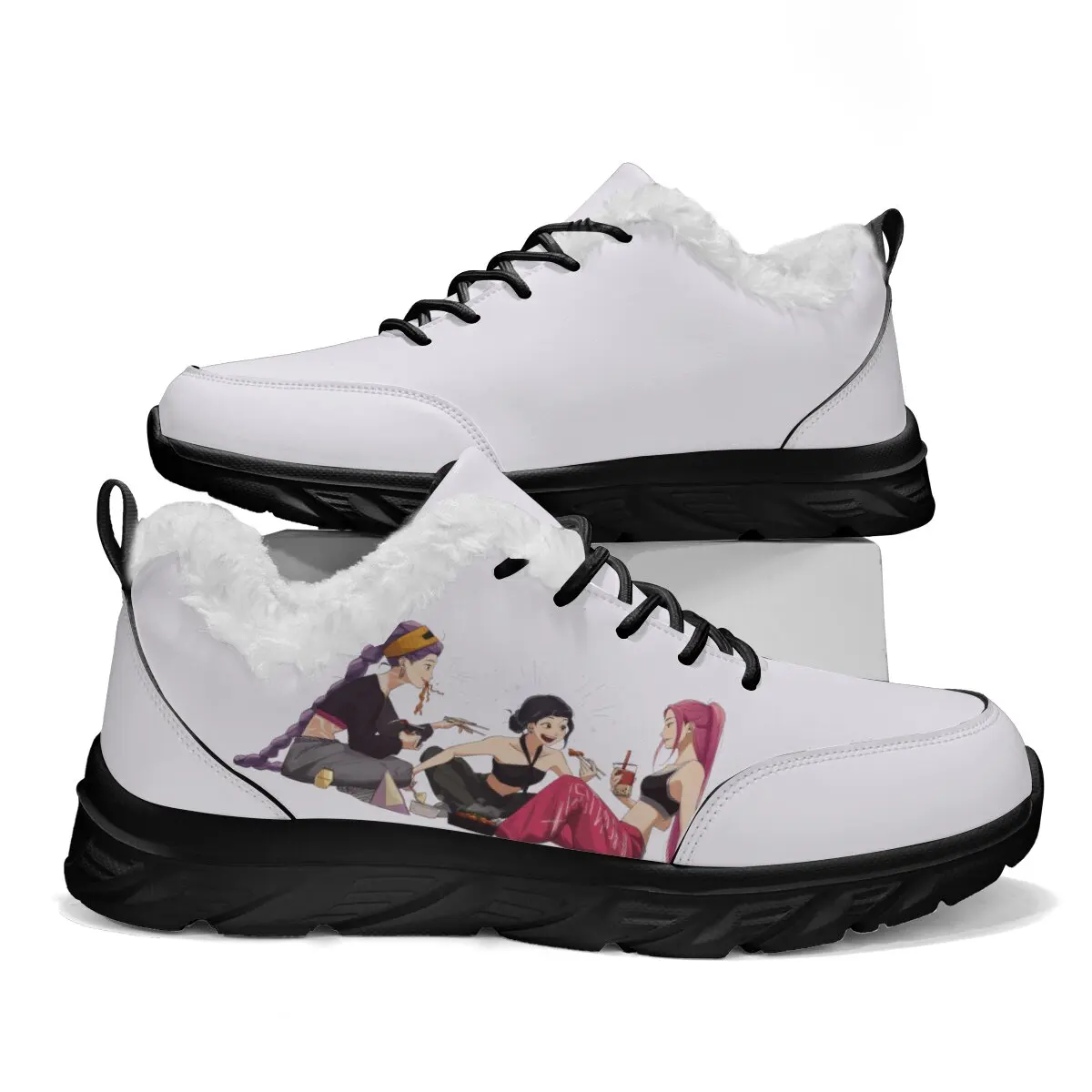 

Модная повседневная спортивная обувь с низким берцем и круглым носком для пар, модная повседневная спортивная обувь с принтом виртуальных персонажей