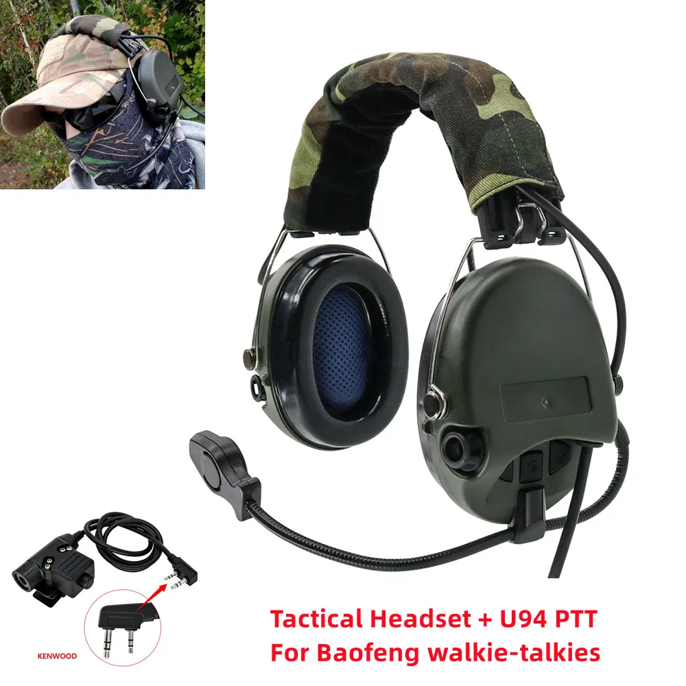 

TCLHEADSET Tactical Headset Hearing Protection Airsoft Headset for SMA SORDIN Anti-Noise Pickup Hunting Shooting Earmuffs