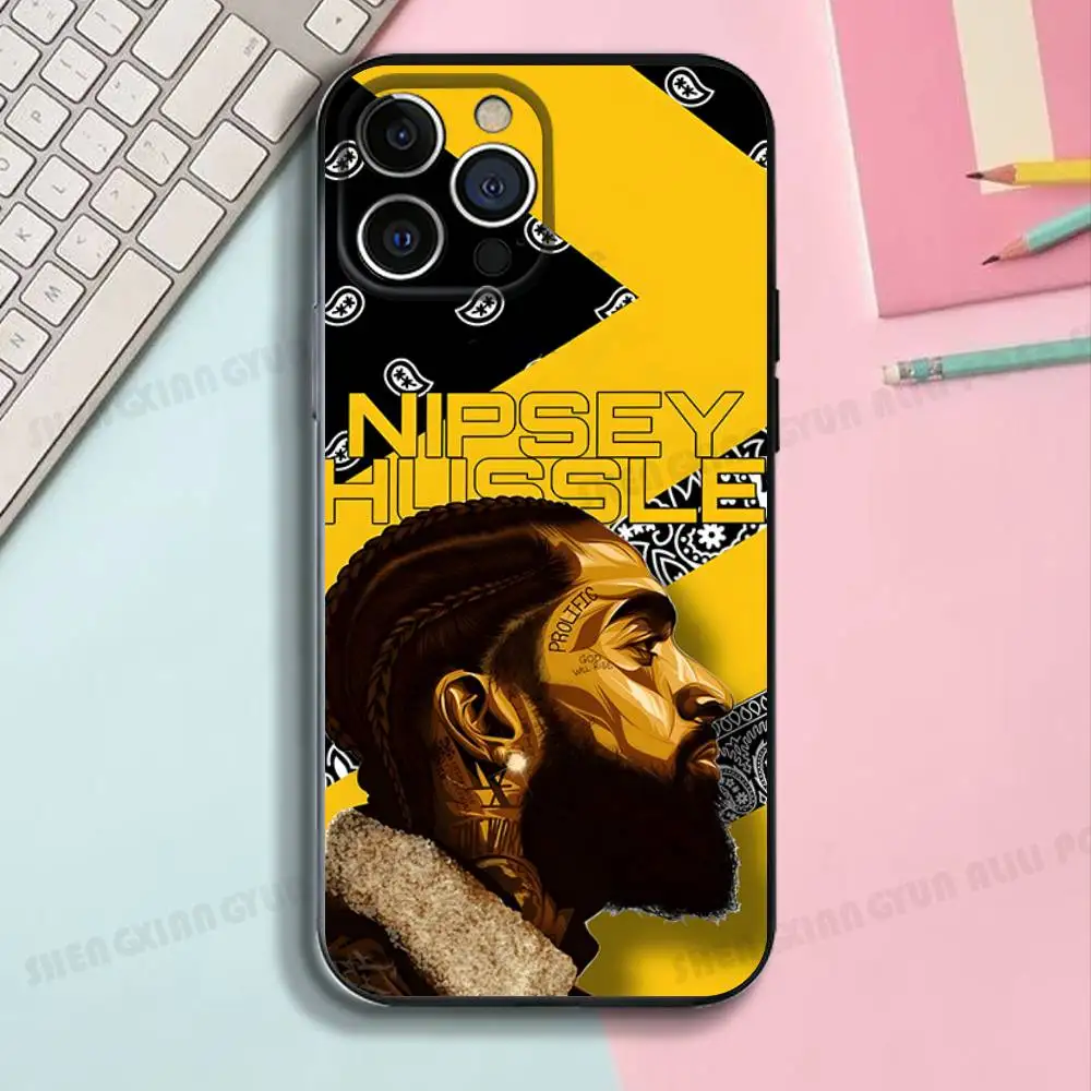 Singer N-Nipsey H-Hussle Black Matte Phone Case For IPhone 17,16,15,14,13,12,13,12 Pro Max Plus XS Silicone Soft Back Cover