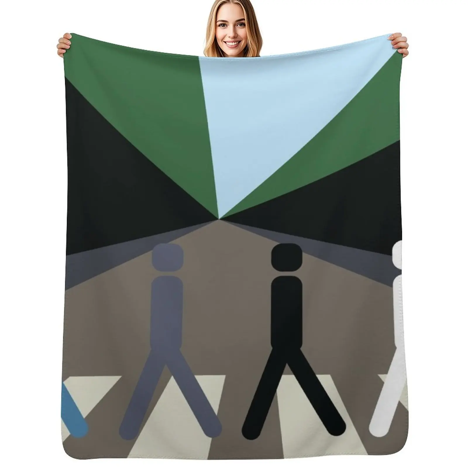 

abbey road minimal album cover Throw Blanket Faux Fur Soft Warm Blanket for Bed