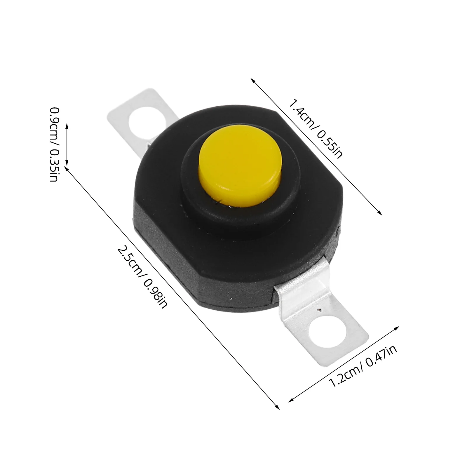 10 قطع الذاتي قفل الإغلاق مفتاح الطاقة مصباح يدوي زر استبدال زر الضغط الأسود في حالات الطوارئ على قبالة #5