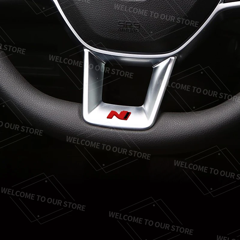 N شارة السيارات الداخلية شعار معدني شعار عجلة توجيه سيارة ملصق لشركة هيونداي N خط توسكاني NX4 إلنترا I30 سانتا في سوناتا