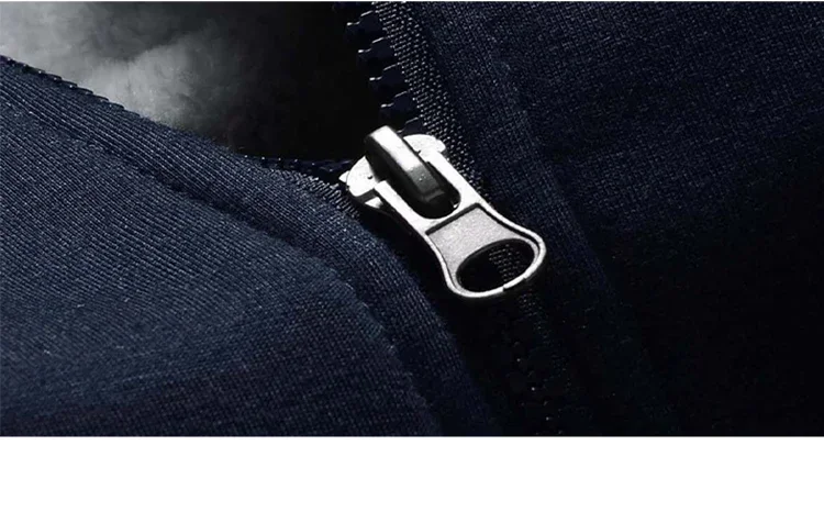 Herbst Winter Herren Fleece-gefütterter Reißverschluss-Hoodie Zweiteiliger Trainingsanzug Dicker Warmer Kapuzenpullover mit Hose Outdoor Fitness Alltag Streetwear – Detail 10