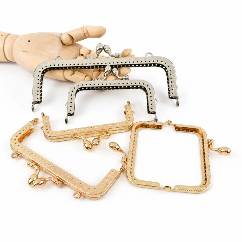 Deepeel 1/2Pcs 8.5-20cm Embossed Metal Kiss Lock for Coin Purse Handbag Crochet Bag Purse Frame DIY Bag Making Craft Accessories