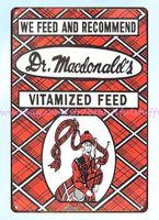 accent wall art Dr. Macdonald's Vitamized Feed metal tin sign