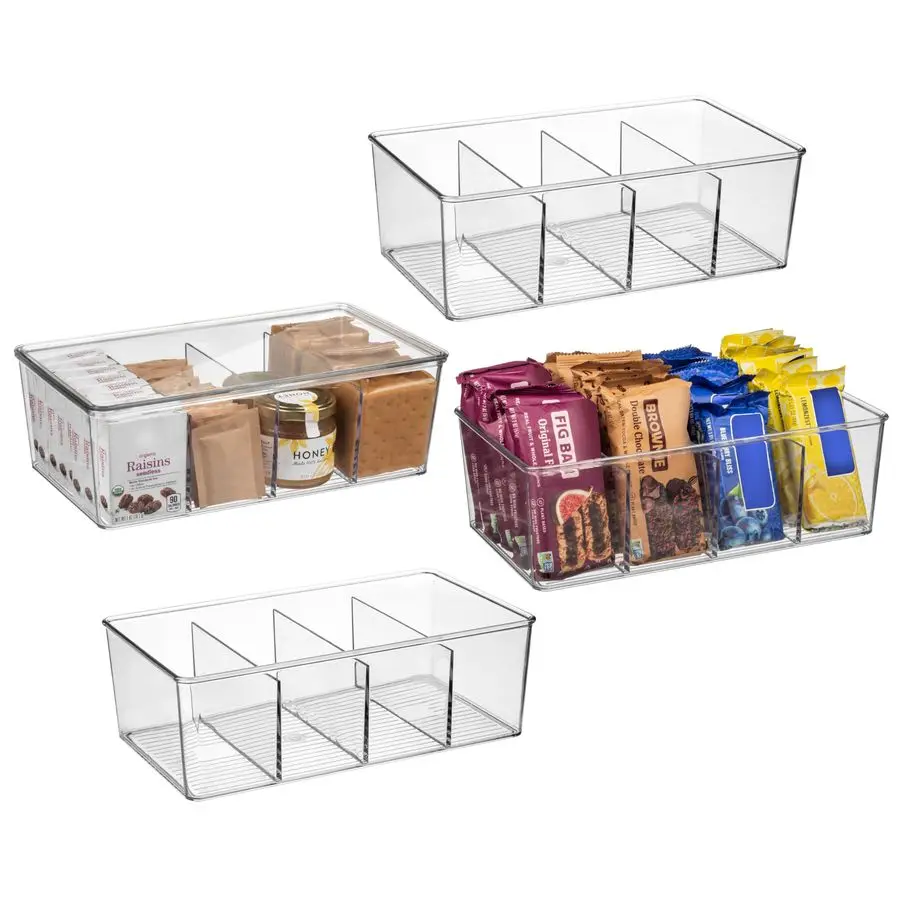 

Pantry Organization and Storage Bins with Removable Dividers amp Lids Perfect Pantry Organizers or Kitchen Organization Refriger