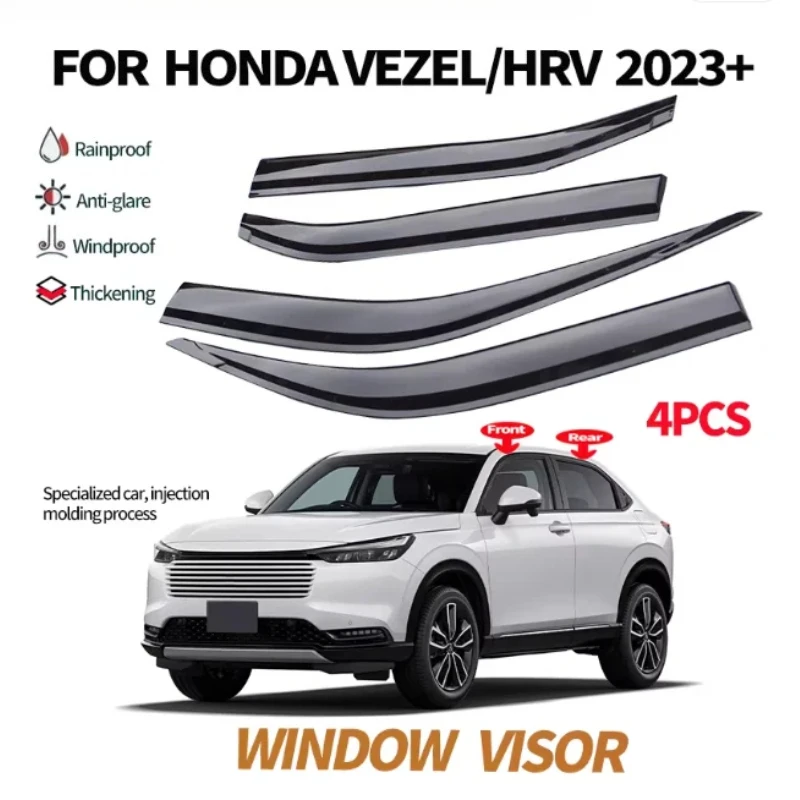 

Подходит для Honda HR-V Vezel RV RZ 15-21 22-24, оконный козырек, воздушные дефлекторы, защита от дождя, дыма, оконный козырек, ветровенные навесы, навесы