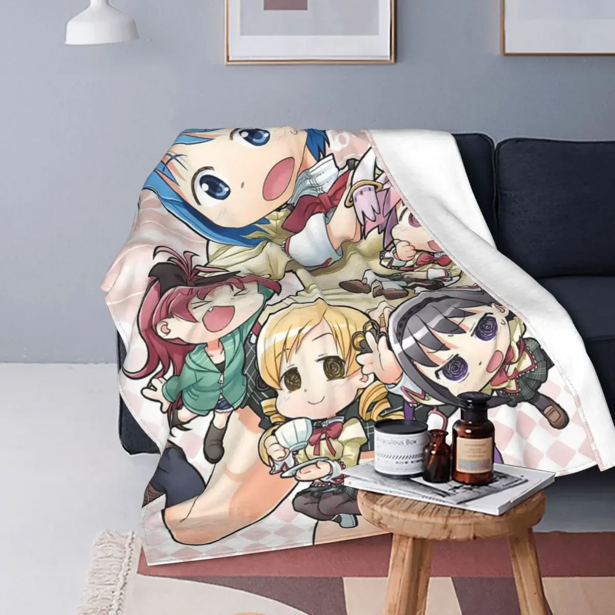 Puella Magi Madoka Magica Fleece Blanket Cute Magical Girl Funny Throw Blankets for Sofa Bedding Lounge 200x150cm Rug Piece