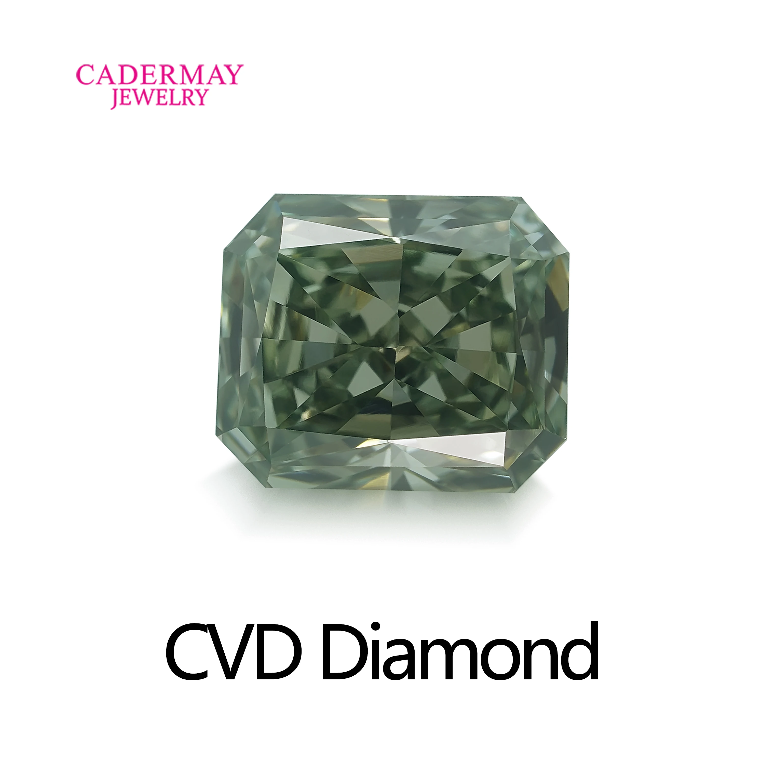 In Stock GEMID Certificate CVD Green Diamond 1.208ct VS1 Fancy Vivid Green Radiant Shape Lab Grown Diamond For Jewelry Making