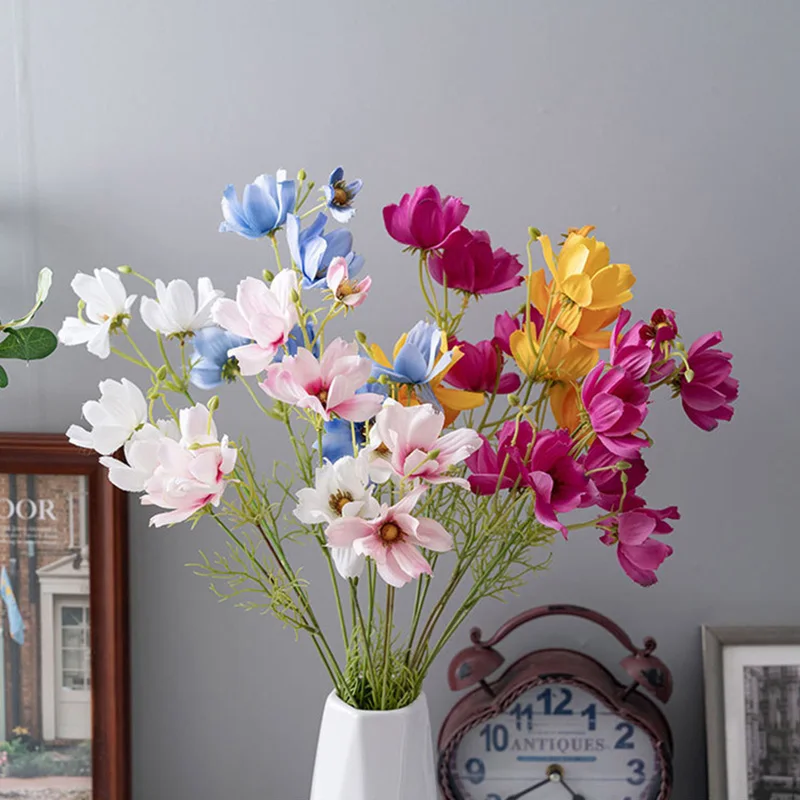 7 heads Gesang flower branch silk Artificial flowers home wedding decoration flores artificiales cheap flower fleur