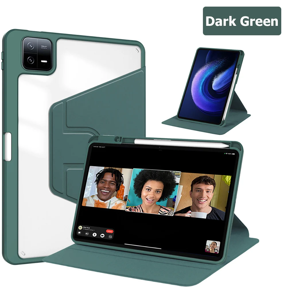 Acrylic 360° Rotation Protective Case For  Xiaomi Poco Pad M1 Poco Pad Pad 2 Pro Pad Pro 12.1in Anti-Fall Flip Cover