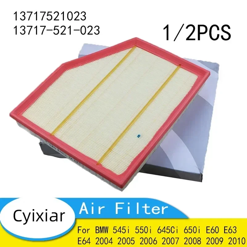 Air Filter 13717521023 13717-521-023 for BMW 545i 550i 645Ci 650i E60 E63 E64 2004 2005 2006 2007 2008 2009 2010