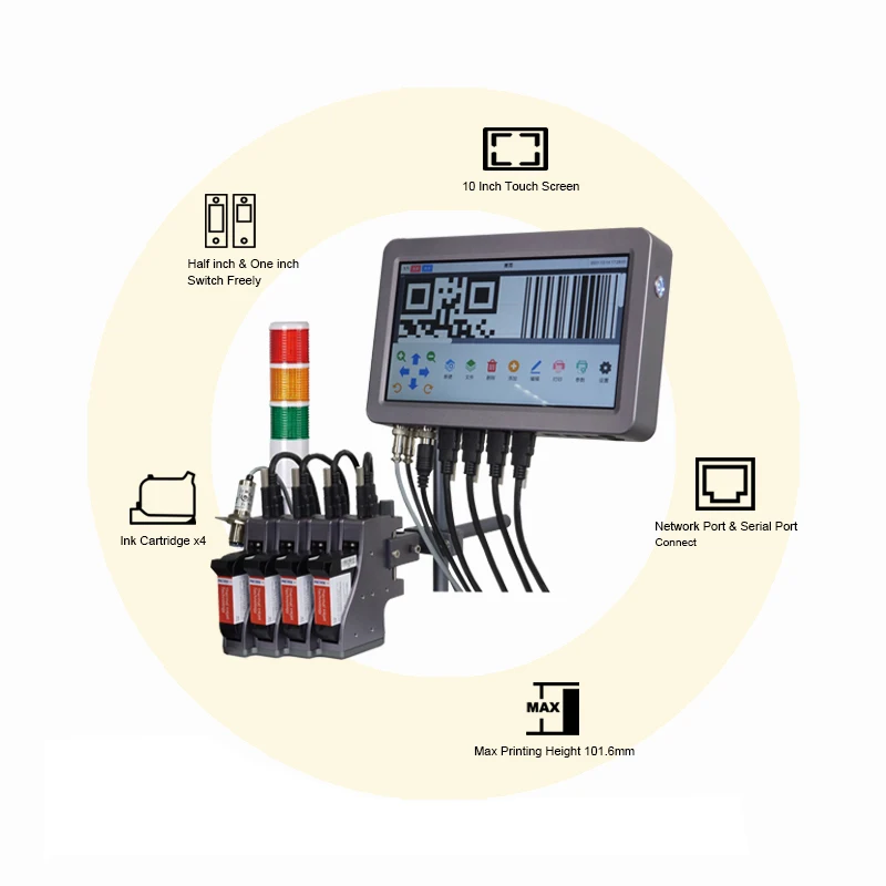 Company Multiple Head Industrial Expiry Date Coding Tij Online Thermal Inkjet Printer For Plastic New Product 2020 6.5 6