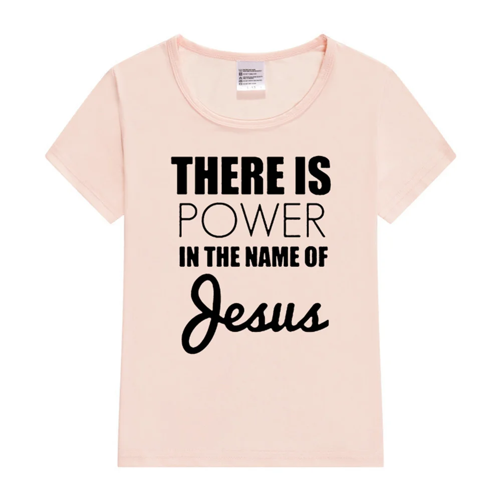 There Is Power In The Name of Jesus Kids Girls Boys Short Sleeve T-shirt Shirt Children Summer Clothing Tops Clothes Casual Tees