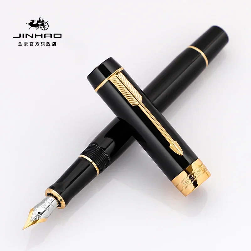 JINHAO 100 Mini Wooden / Resin Fountain Pen Centennial Golden Clip Fine Nib Writing Ink Pen School Office Supplies Stationery