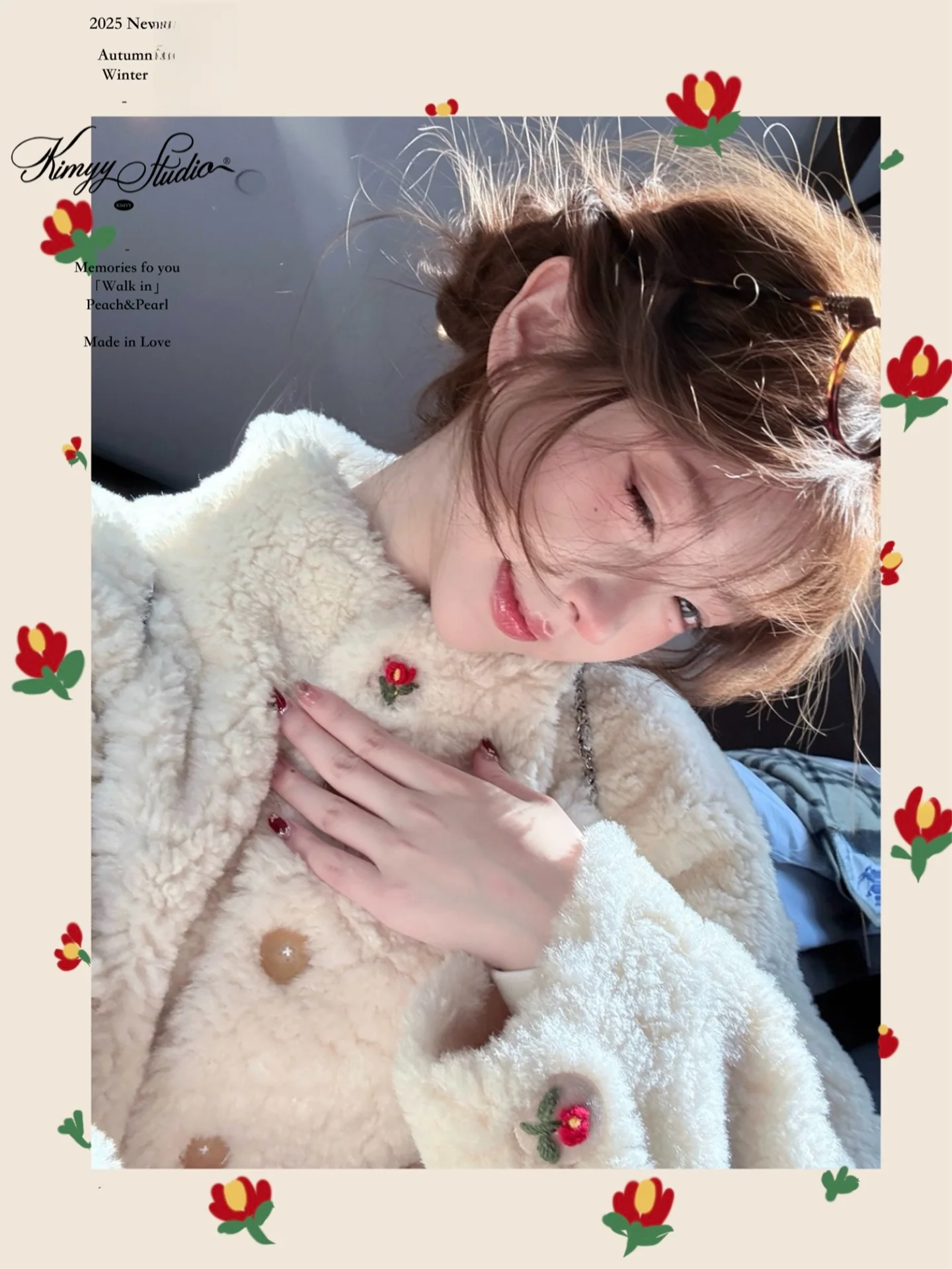 

KIMYY Gold | Winter Walk ort Lamb Fur Jaet Fake Fur eepskin Coat Warm Casual Sle Women's Outerwear Stand Fit