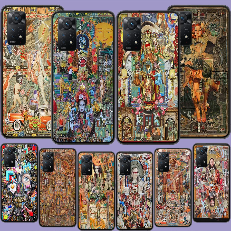 Complex Picture Digital Collage Phone Case For Redmi Note 13 5G Plus 12C 12 10A 10C 10 9 8 9A 9C 9T 8A S2 K60 K70 Pro 7 7A 6 6A