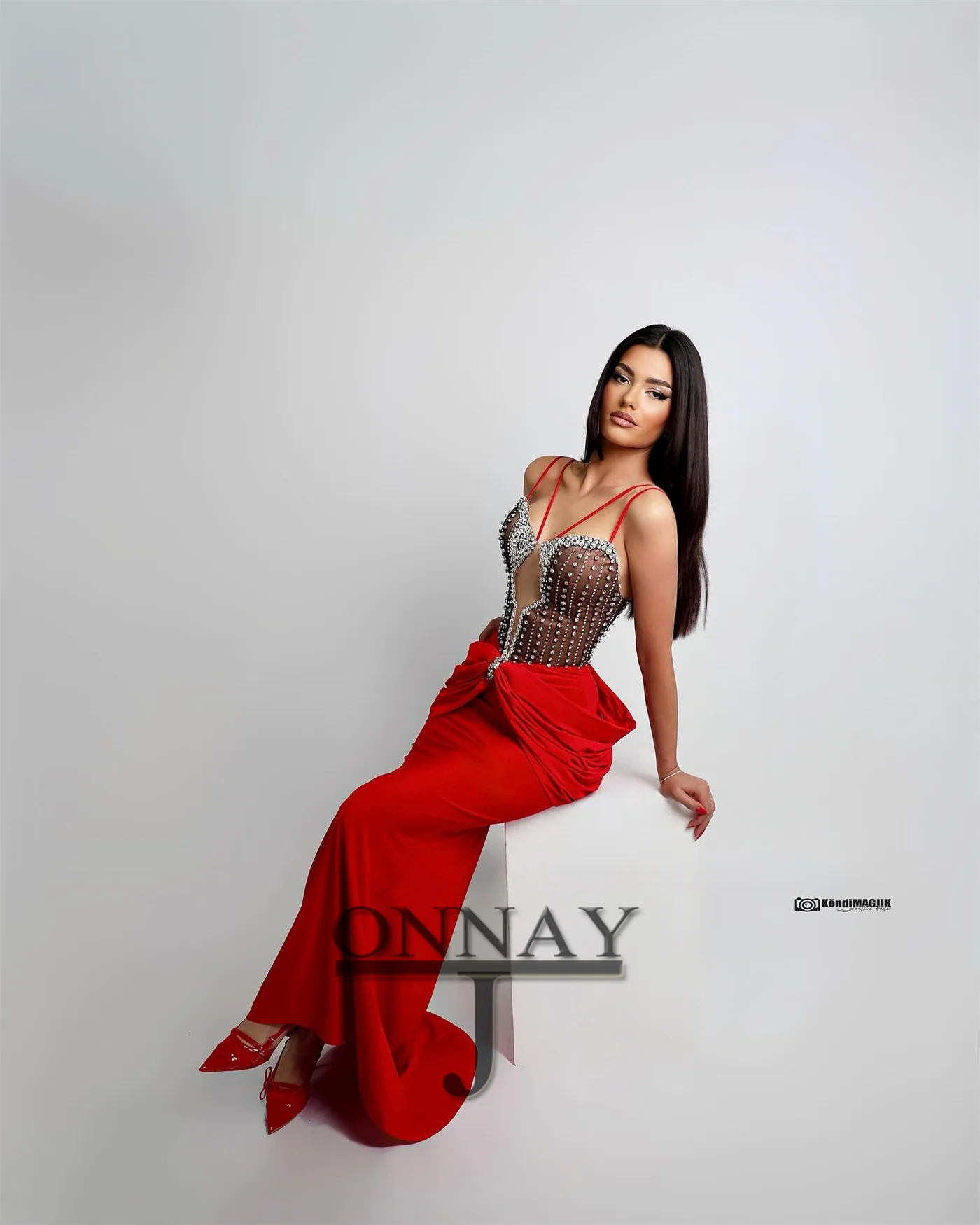 فساتين سهرة حورية البحر الخيالية المخصصة للنساء مشد بطيات بأحجار الراين دبي السعودية فيستدوس دي فييستا كويت بلس #2