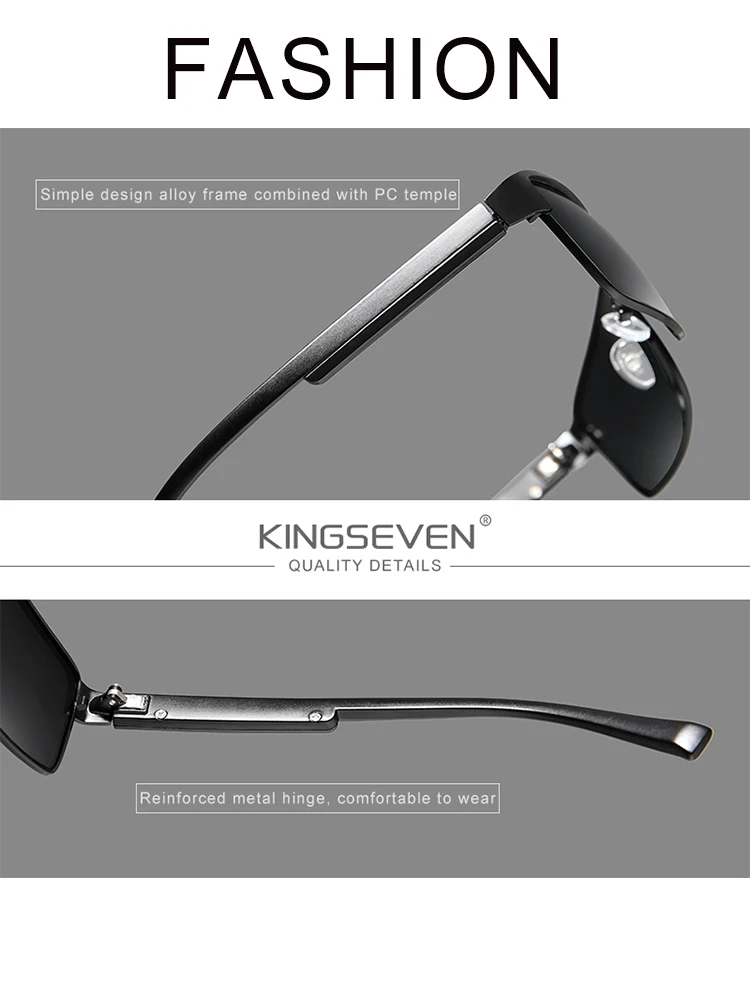KINGSEVEN موضة النظارات الشمسية اللونية الرجال النساء القيادة مربع نظارات الرجال نظارات شمسية مكافحة وهج Gafas دي سول