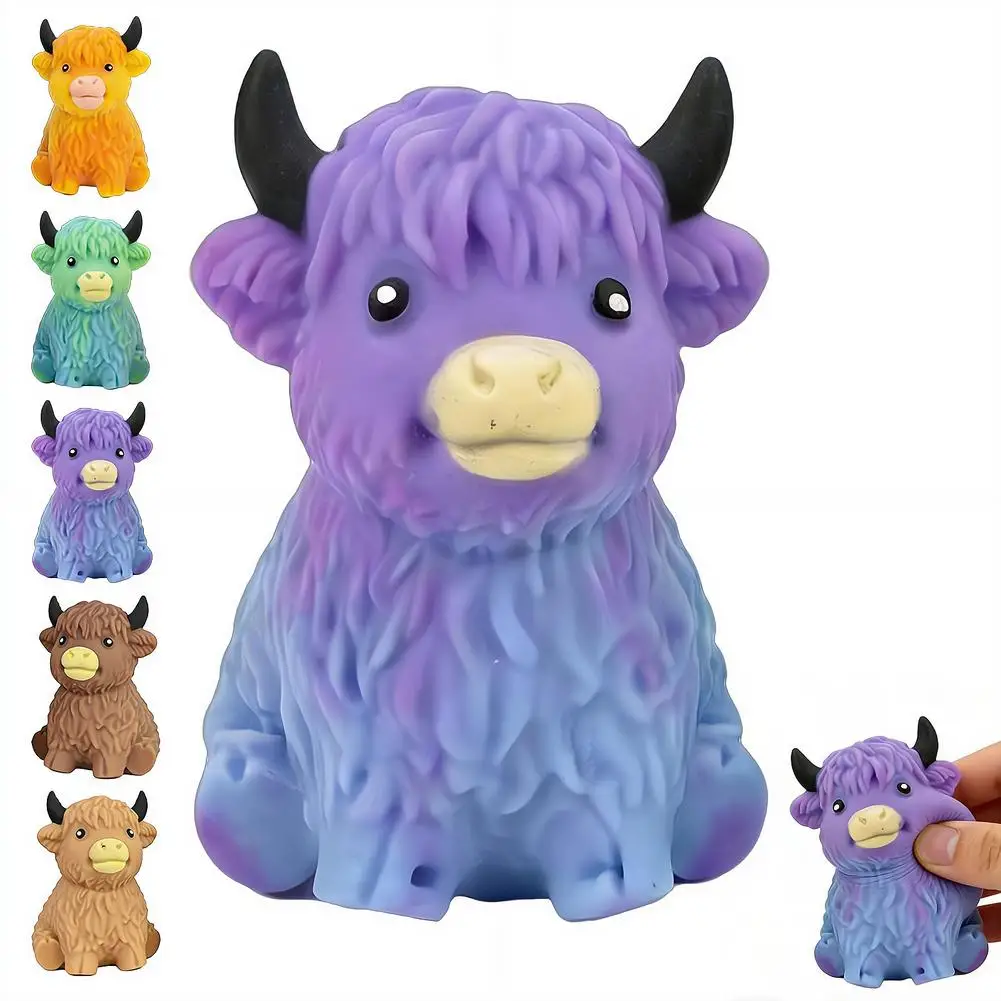 Niedlicher Yak-Stressball, langsam aufsteigendes Quetschspielzeug für Geburtstagsgeschenke, Partys, weiches Highland-Kuh-Tier-Stressabbau-Spielzeug, Büro-Stressabbau – Detail 5