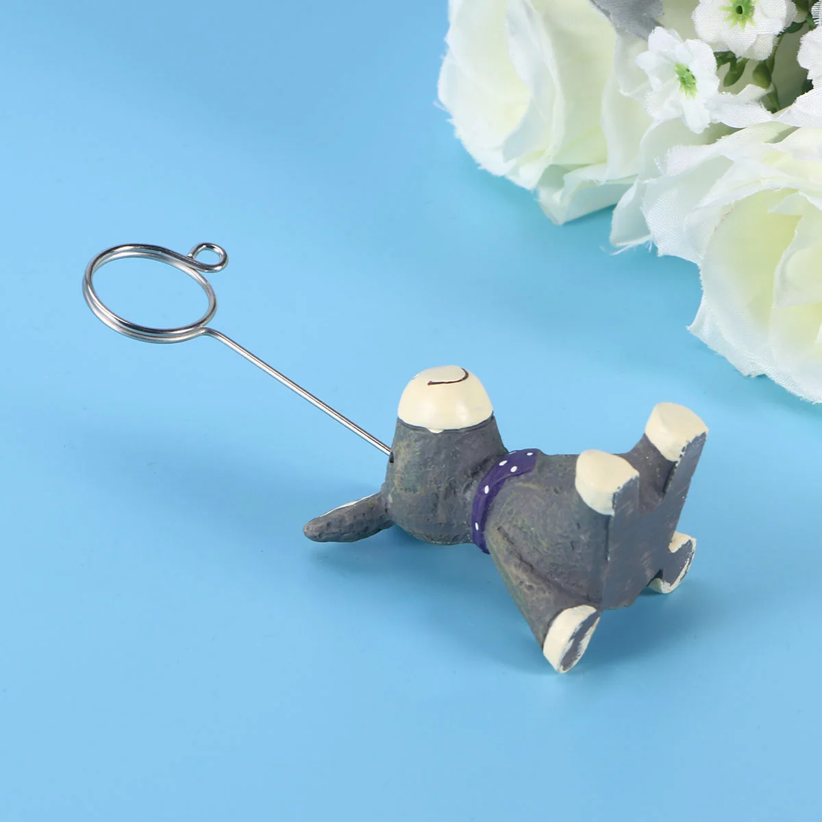 Clip de resina con dibujos de animales, foto gris oscuro, adorno de escritorio, soporte para números de mesa, carpeta de mensajes decorativa para oficina y boda